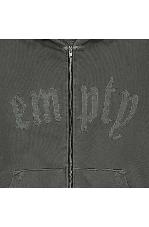 PATCH WASHING HOODIE ZIP [KHAKI]