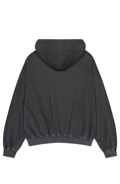 PATCH WASHING HOODIE ZIP [BLACK]