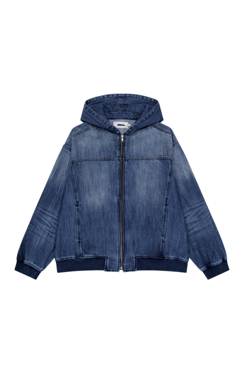OVERSIZED DENIM HOOD ZIP [BLUE]