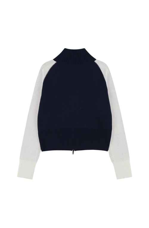 GRAPHIC ZIP CARDIGAN [NAVY]