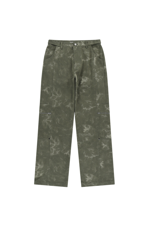 DYEING PRINTED WIDE PANTS [KHAKI]
