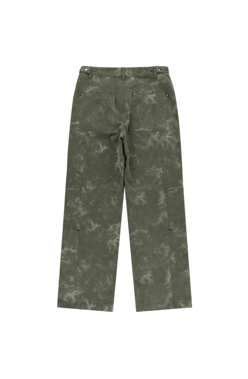 DYEING PRINTED WIDE PANTS [KHAKI]