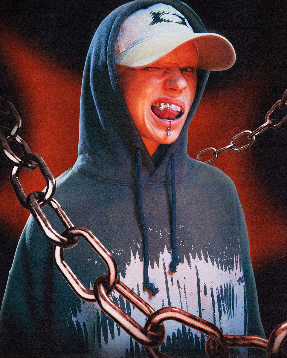 크리틱(CRITIC) WORMHOLE INCISION LONG SLEEVE T-SHIRT LIGHT