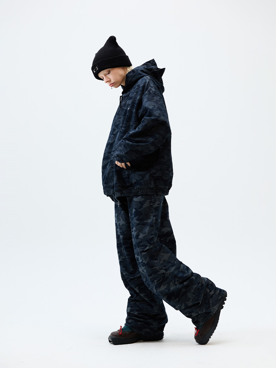 크리틱(CRITIC) DEVIL EARS CAMO WASHING SET UP DENIM HOODY 크리틱(CRITIC) DEVIL EARS CAMO WASHING SET UP DENIM HOODY