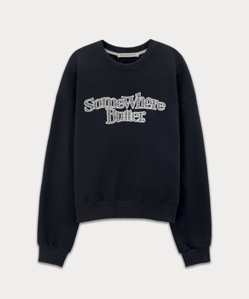 Check wave logo sweatshirt - Navy