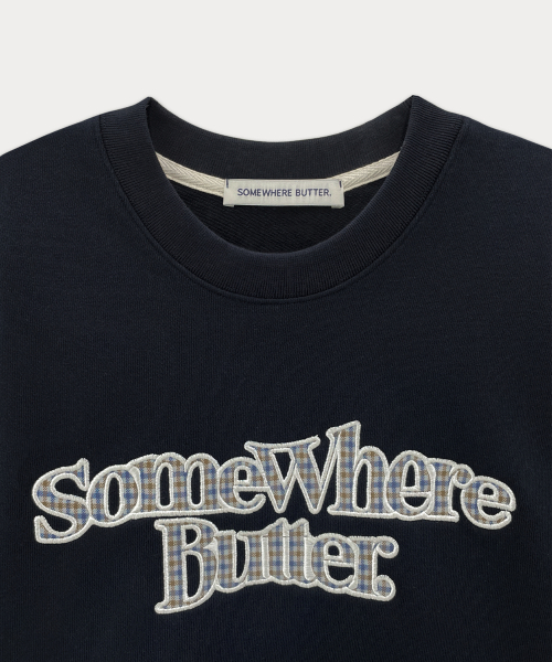 Check wave logo sweatshirt - Navy