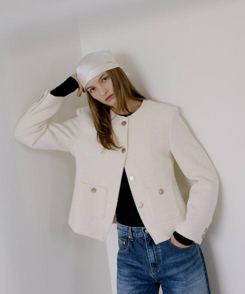SHINING CLASSIC TWEED JACKET / IVORY