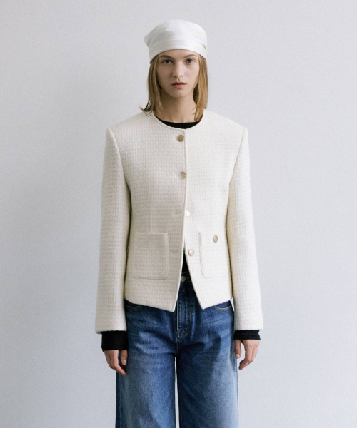 SHINING CLASSIC TWEED JACKET / IVORY