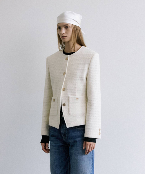 SHINING CLASSIC TWEED JACKET / IVORY