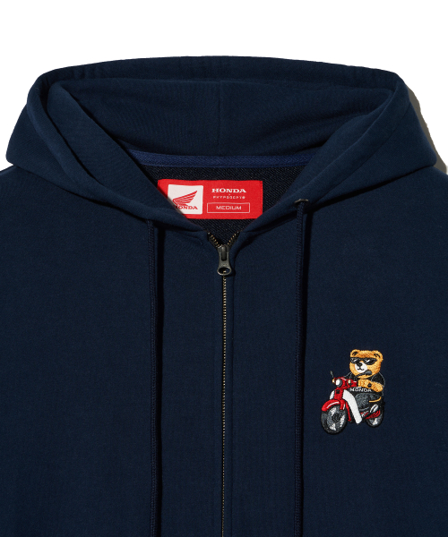 Honda Bear Hoodie Zip-up Navy