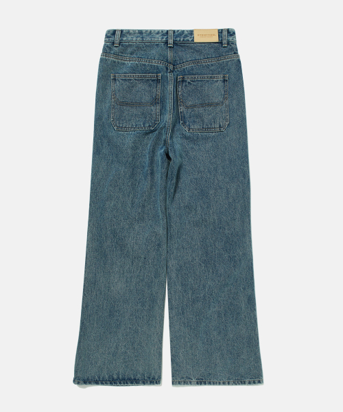 Soft-Flared Denim Pants (BLUE)