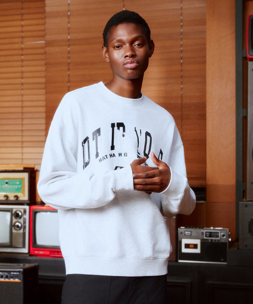 Broken Arch Logo Sweatshirt (MELANGE GREY)