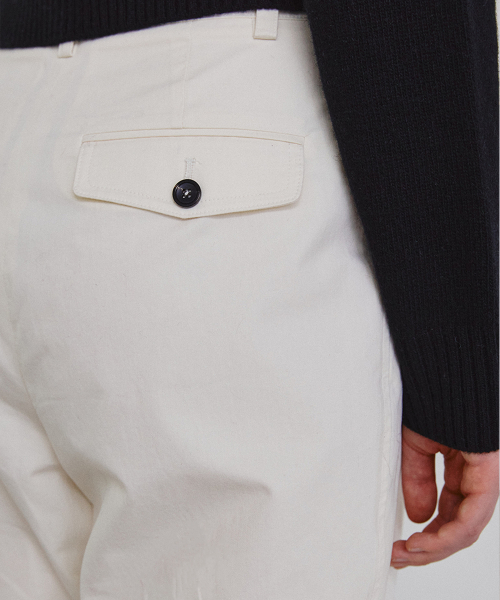 Прямые хлопковые брюки Washed tuck (кремовый)