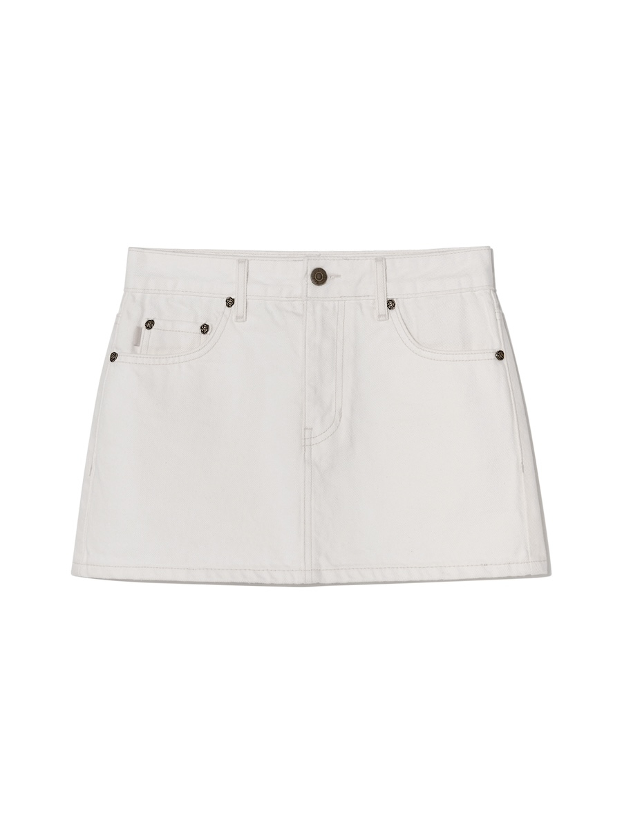 ★ GLOWNY★ G CLASSIC MINI SKIRT WHITE GY23CLASK002 G CLASSIC MINI SKIRT (WHITE) - GLOWNY