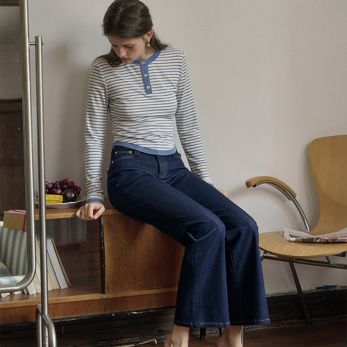 SR_Bootcut slim denim jeans
