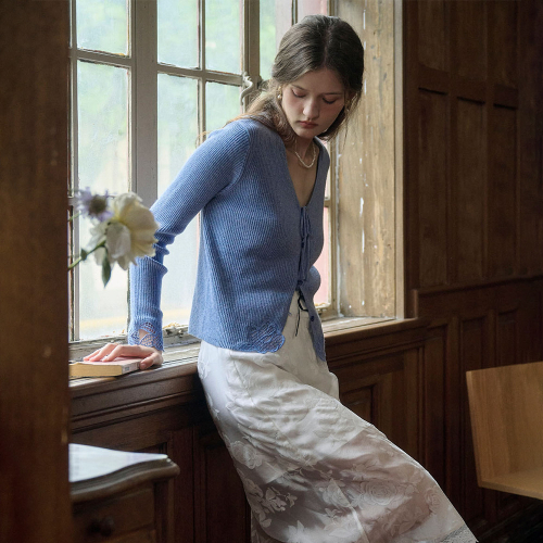 SR_Embroidered wool cardigan (синий)