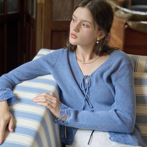 SR_Embroidered wool cardigan (синий)