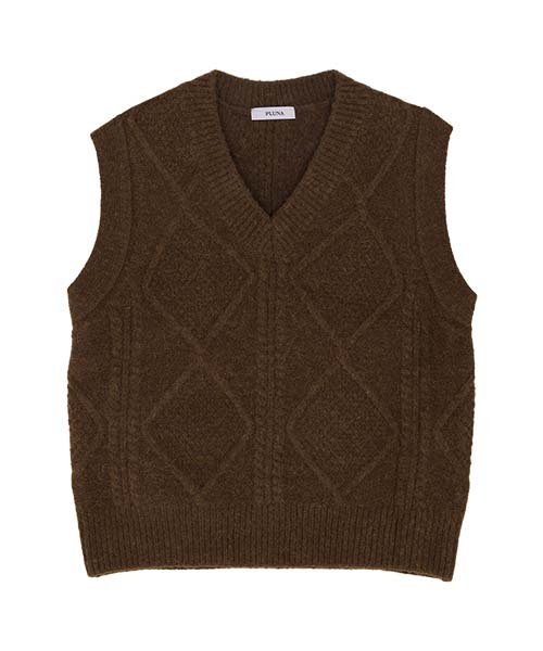 Вязаный жилет из альпаки_Brown