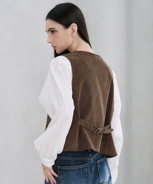 Классический рифлёный жилет Brown