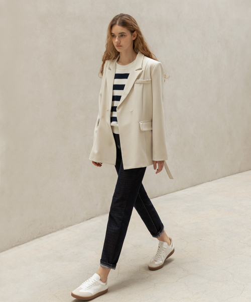 BELTED DOUBLE BREASTED JACKET_NHJK493 (ivory)