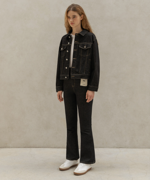 ESSENTIAL NON-FADE SELVEDGE DENIM JACKET_NHJK492 (чёрный)
