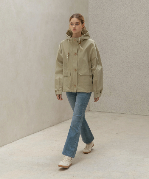 HOOD HALF TRENCH COAT_NHCT4104 (light beige)