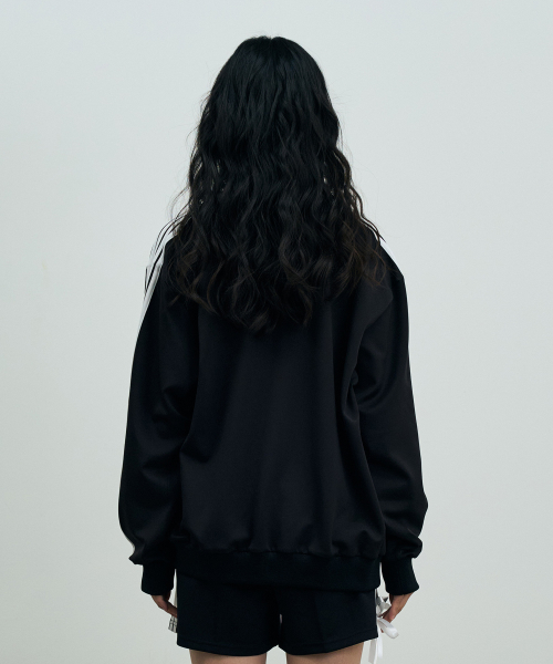 A RIBBON TRACK TOP / BLACK