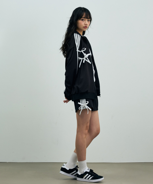 A RIBBON TRACK TOP / BLACK