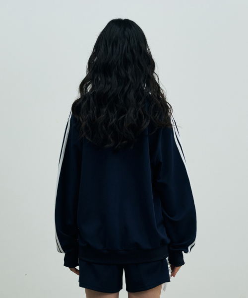 A RIBBON TRACK TOP / NAVY