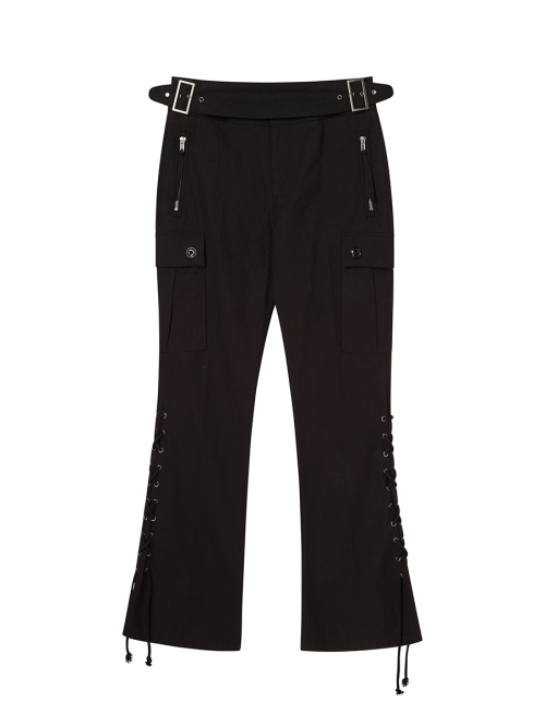 EYELET KNOT CARGO брюки BLACK