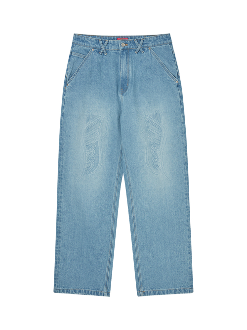 LOGO EMBOSSED DENIM брюки LIGHT BLUE