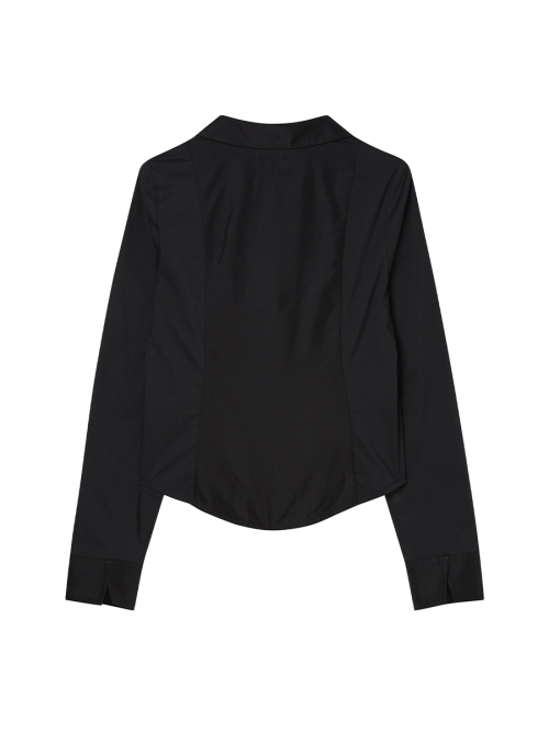 EYELET KNOT SHIRTS BLACK