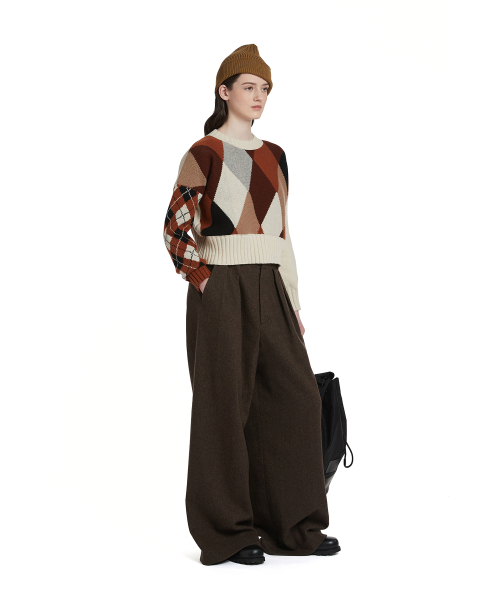 Pleated Trousers_Brown