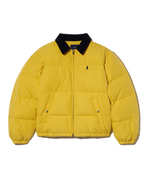 Короткий пуховик со съемным капюшоном_Yellow
