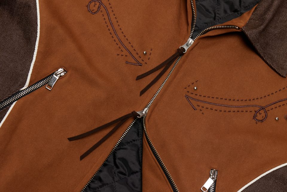 MUSINSA | RSSC SUEDE & DENIM WESTERN JACKET - CAMEL
