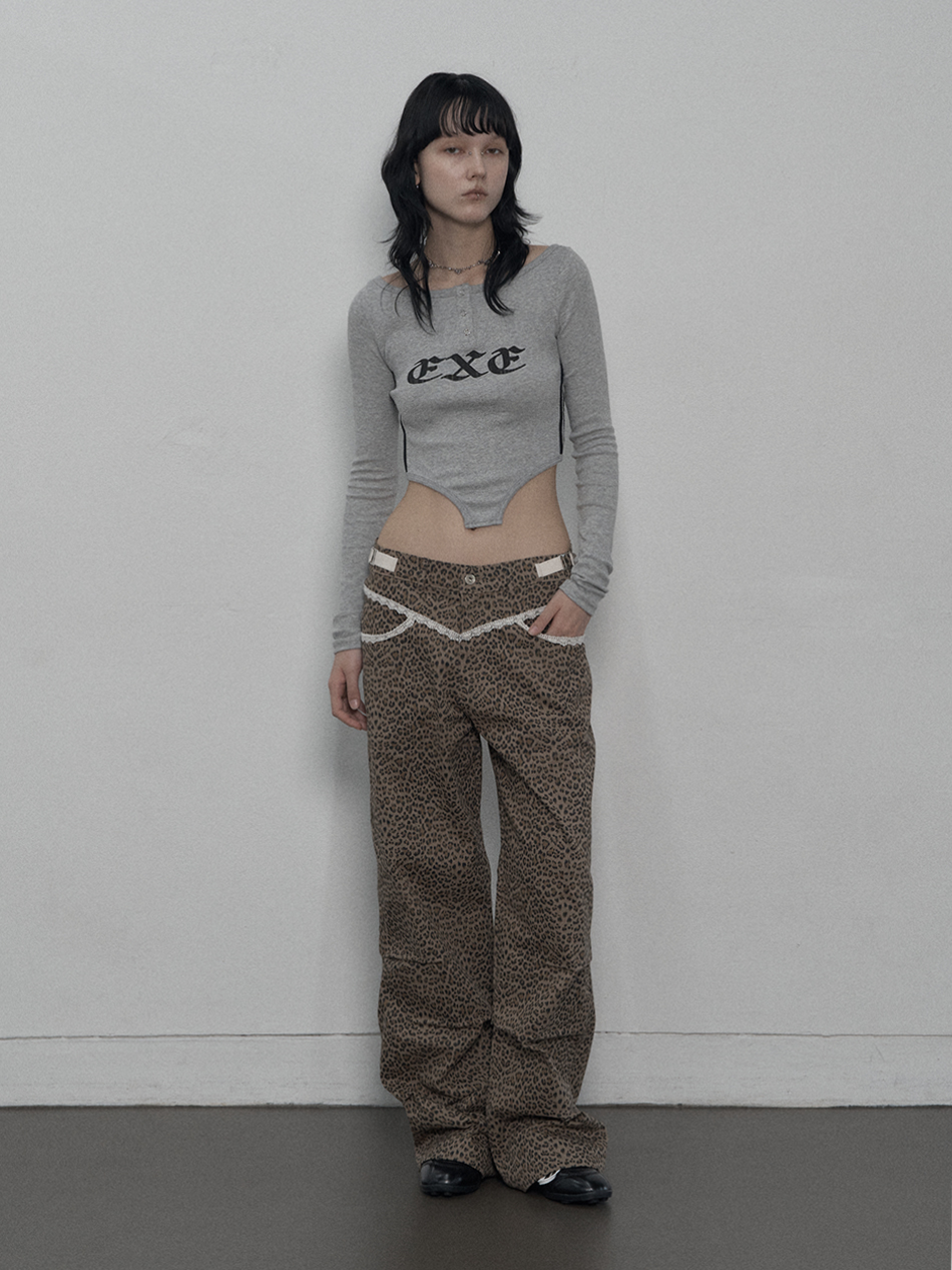 ☆韓国の人気☆【SETUP-EXE】☆LEOPARD LACE PANT.S☆ SETUP-EXE】LEOPARD LACE PANTS ☆韓国人気☆ 追跡付