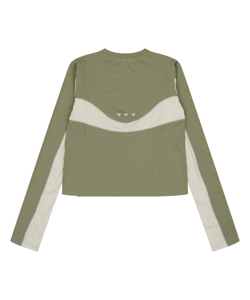 W ATHLETIC LONG SLEEVE TOP [KHAKI]
