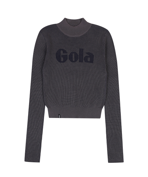 W TWO TONE KNIT PULLOVER [CHARCOAL]