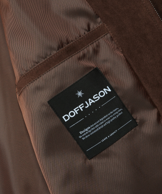 DOFFJASON オーバーフィットスウェードシングルジャケット MOCHA | ドープジェイソン 画像 5