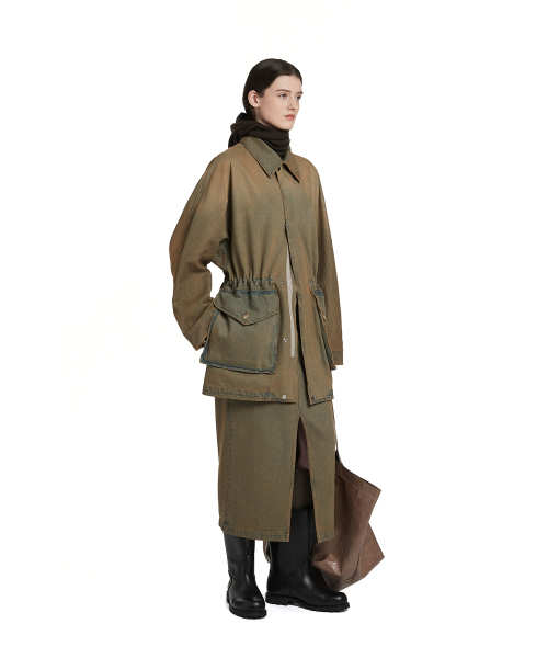 Drawstring джинсовая Jacket_Khaki