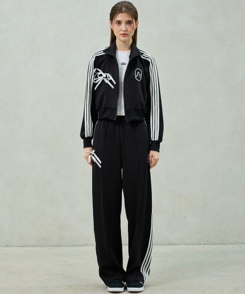 RIBBON JERSEY TRACK TOP / BLACK
