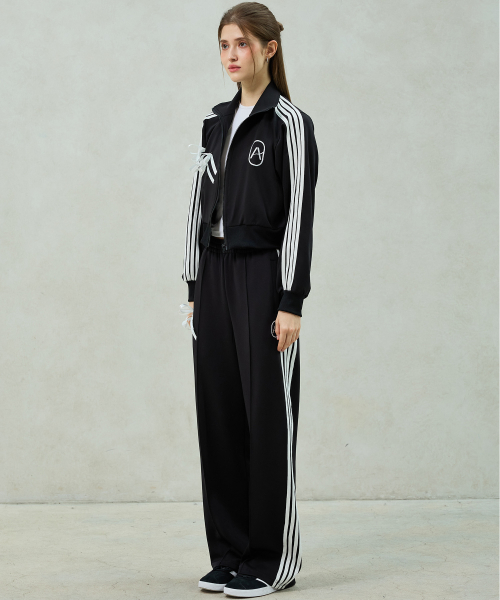 RIBBON JERSEY TRACK TOP / BLACK