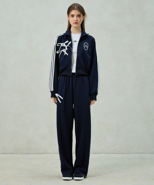 RIBBON JERSEY TRACK TOP / NAVY