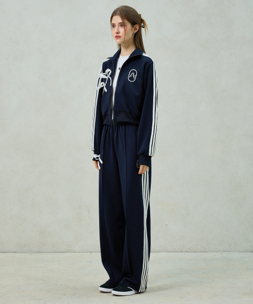 RIBBON JERSEY TRACK TOP / NAVY