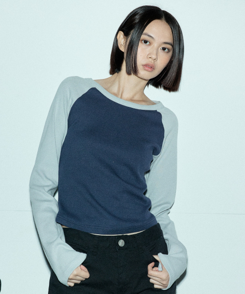 C RAGLAN LONG SLEEVE T-SHIRT (синий)