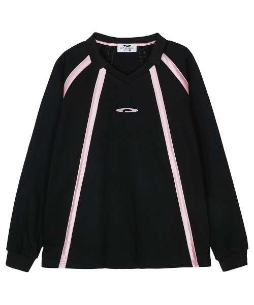 Glossy Lined Football Long sleeve Black