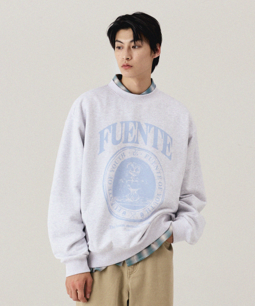 Свитшот с винтажным принтом Light Grey