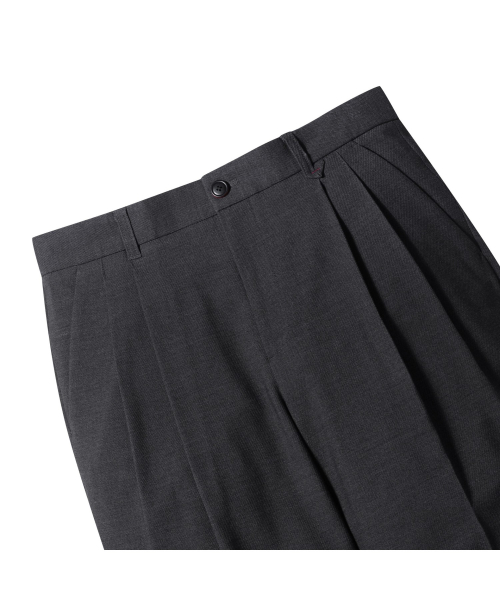 [Brenzwood X Portners] Two Tuck Wide Slacks BIPNX24911GYD