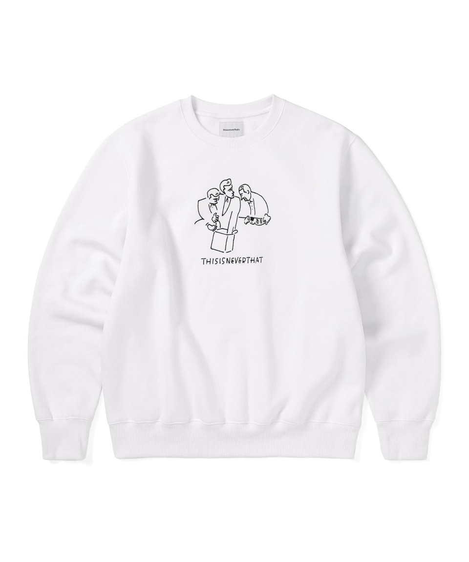 【THISISNEVERTHAT】TNT ユウナガバ クルーネック ホワイト thisisneverthat TNT Yu Nagaba Crewneck - White | 하이츠스토어