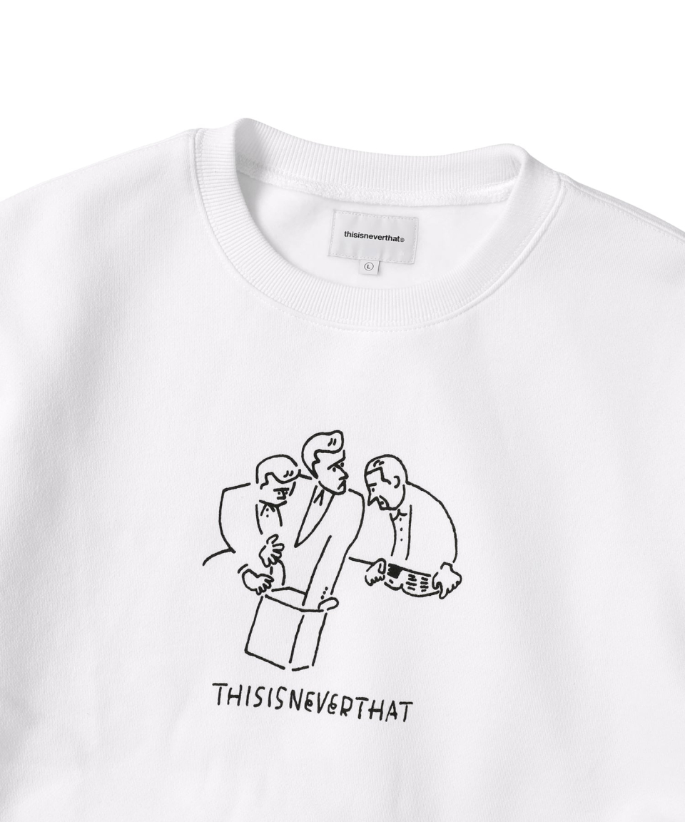 【THISISNEVERTHAT】TNT ユウナガバ クルーネック ホワイト TNT Yu Nagaba Crewneck - thisisneverthat®